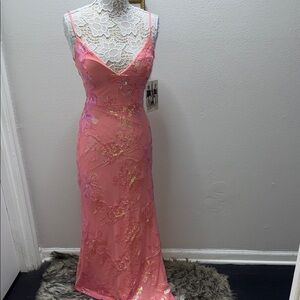 Honey and Rosie Pink Floral Lace Dress